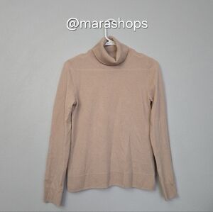 Theory Fold-Over Long-Sleeve Cashmere Turtleneck Sweater